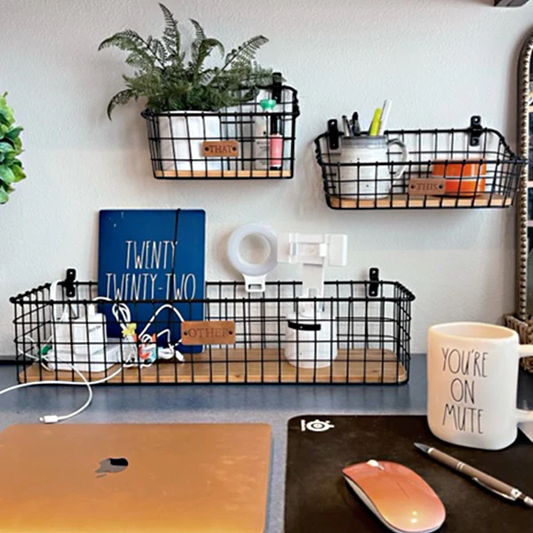 Hanging Wire Baskets, Set of 3