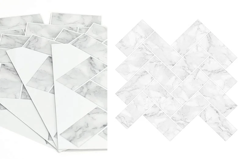 Herringbone Peel and Stick Backsplash Tiles