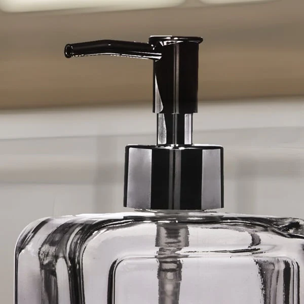 Embossed Glass Soap Pumps, Set of 2