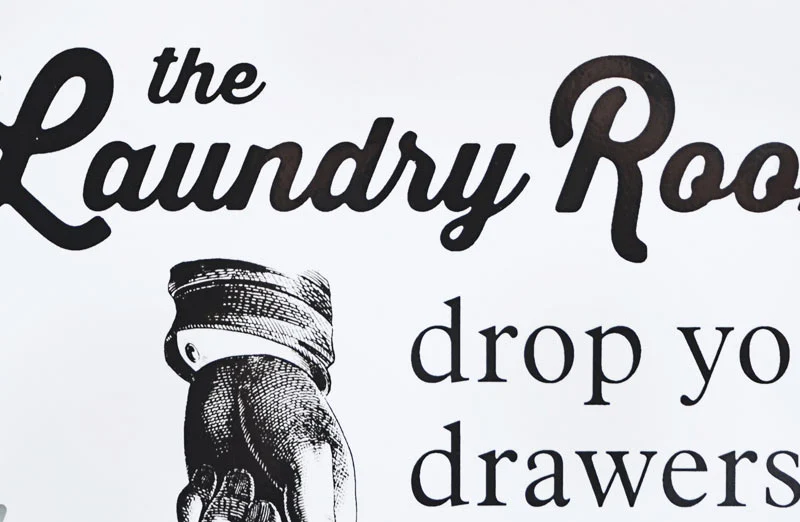 Enamel Laundry Room Sign