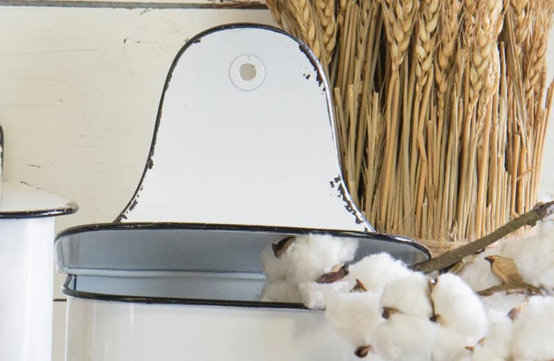 Farmhouse Enamel Wall Containers  Set of 2