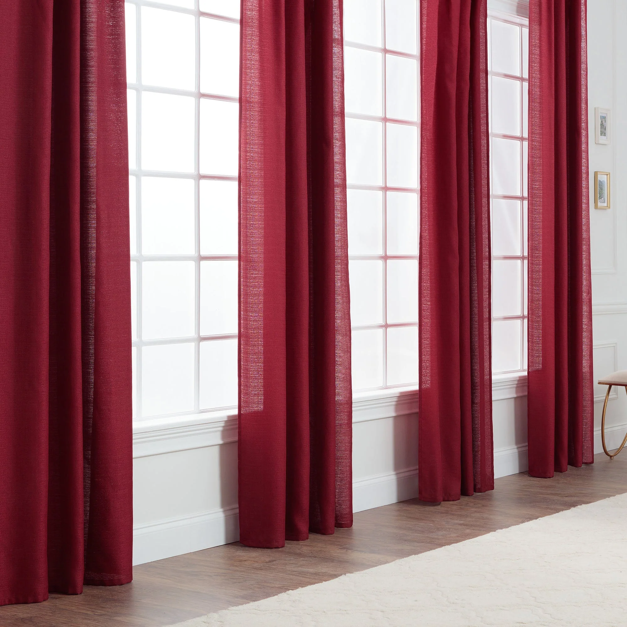 Faux Belgian Flax Solid Curtains