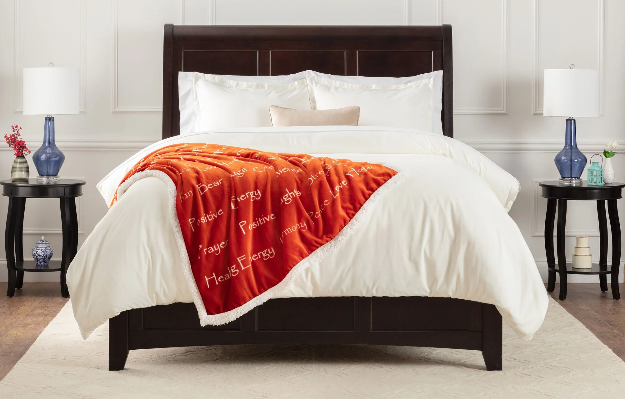 Gift Faux Fur Comfort Words Throw Blanket