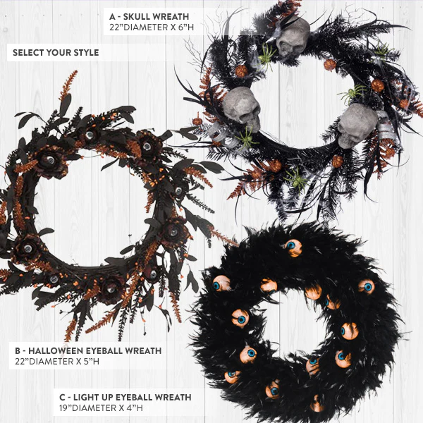 Frightful Fun Halloween Wreath, Pick Your Style