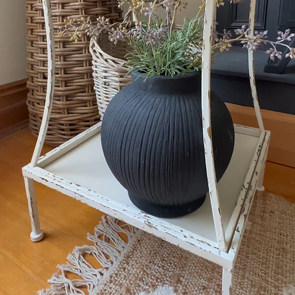 43 Inch Distressed 3 Tiered Shelving Unit