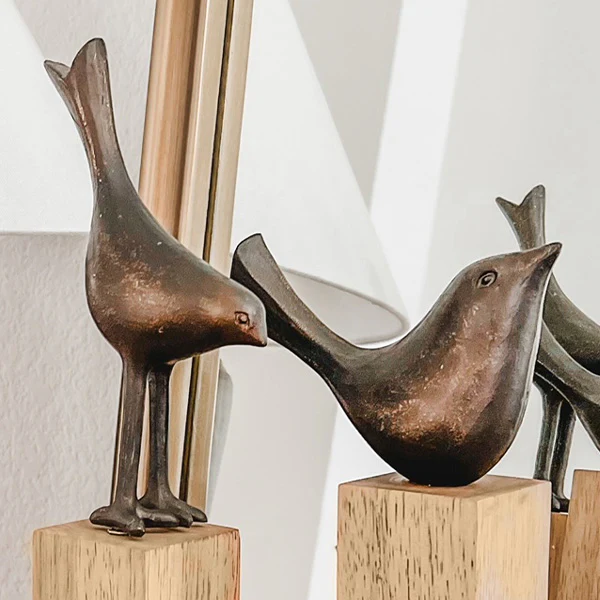 Curious Bird Decor Statues, Set of 3