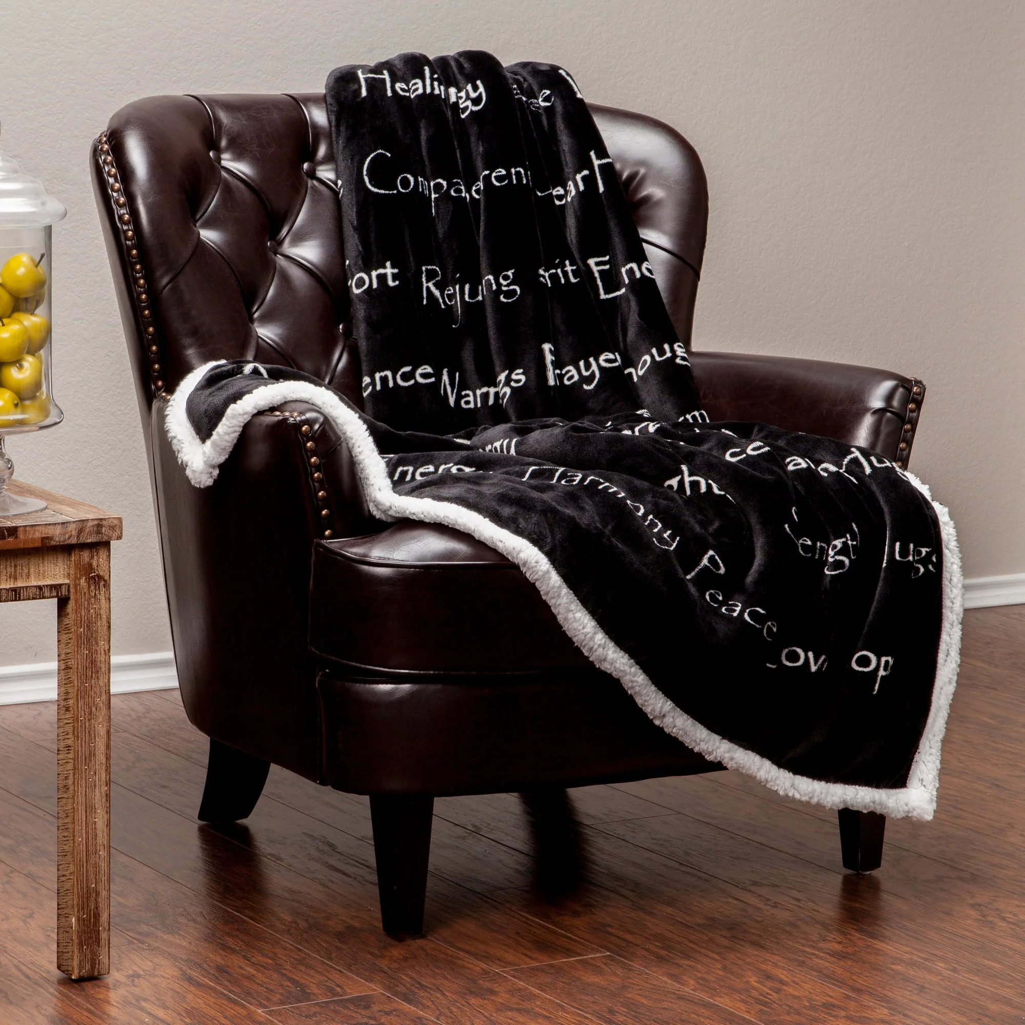 Gift Faux Fur Comfort Words Throw Blanket