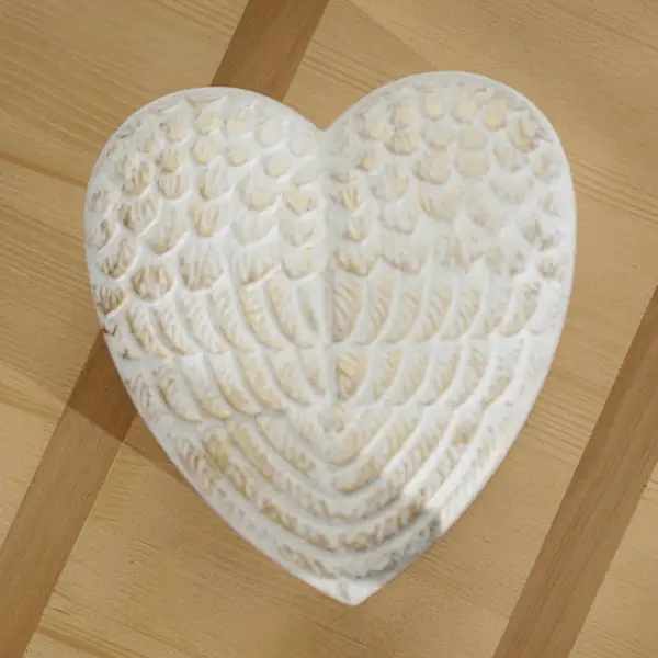 Hand Carved Angel Wings Keepsake Box