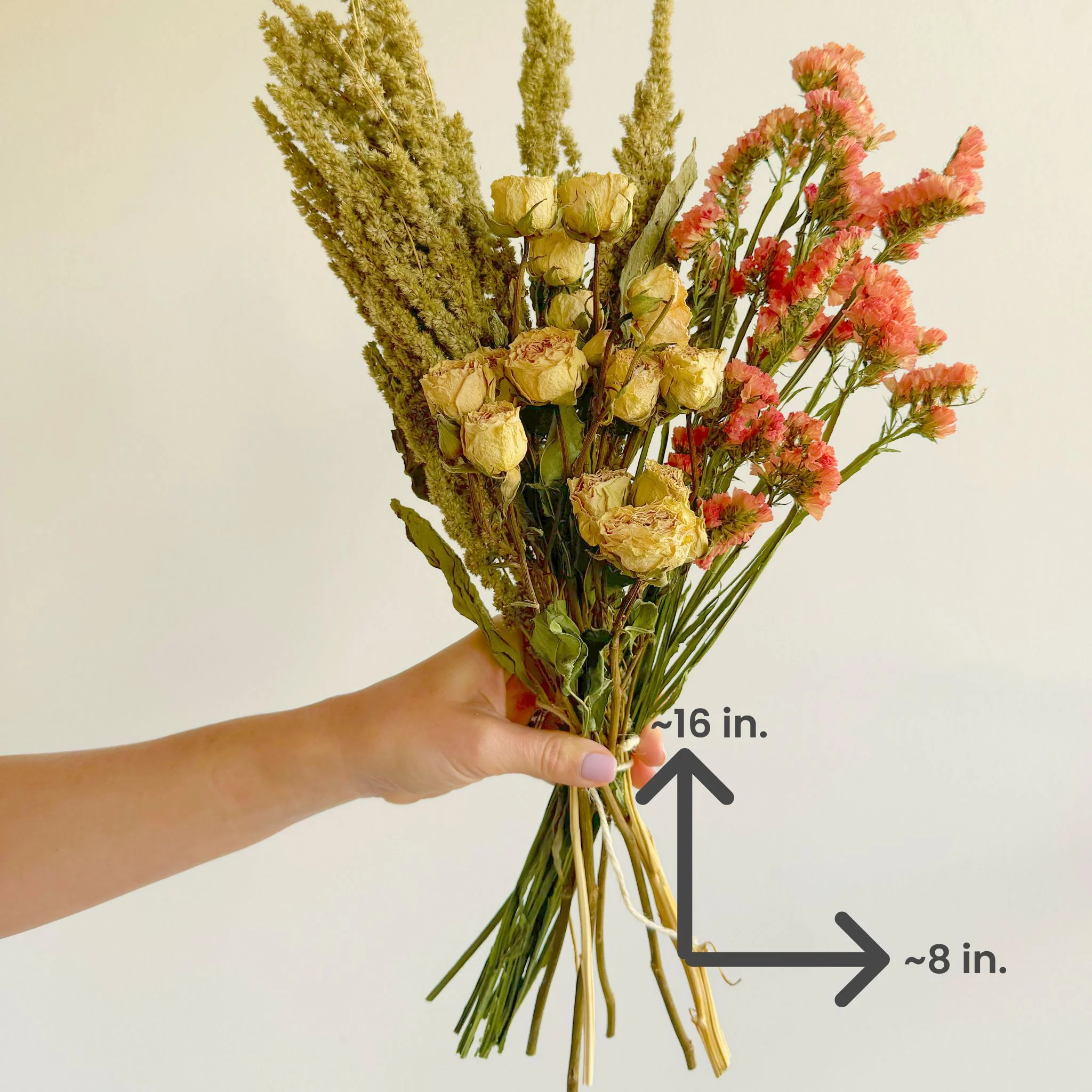 Dried Peach Statice & Fibonacci Rose Bouquet