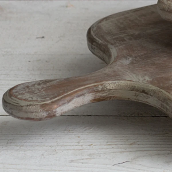 Distressed Wood Cutting Board with Handle Risers, Set of 2