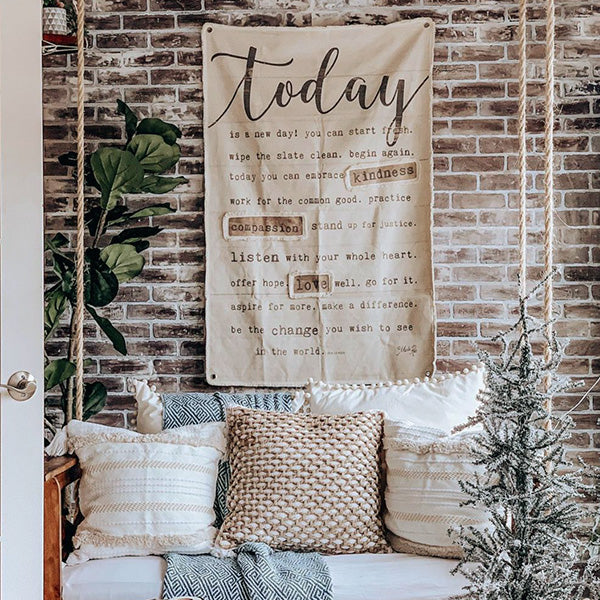 51 Inch LARGE Handsewn Feedsack Wall Art