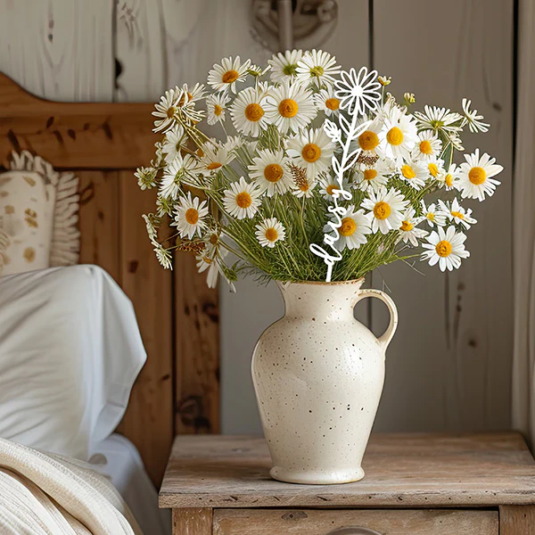 Raw Steel Birth Month Spring Flower Bouquet Markers, Set of 4