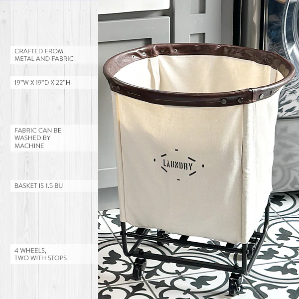 Vintage Inspired Laundry Basket On Wheels