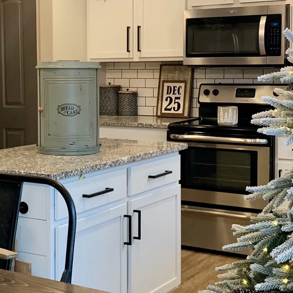 Large Vintage Metal Bread Box with Sliding Door