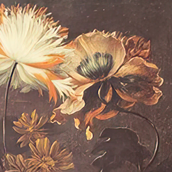 Wood Framed Floral Print Wall Decor