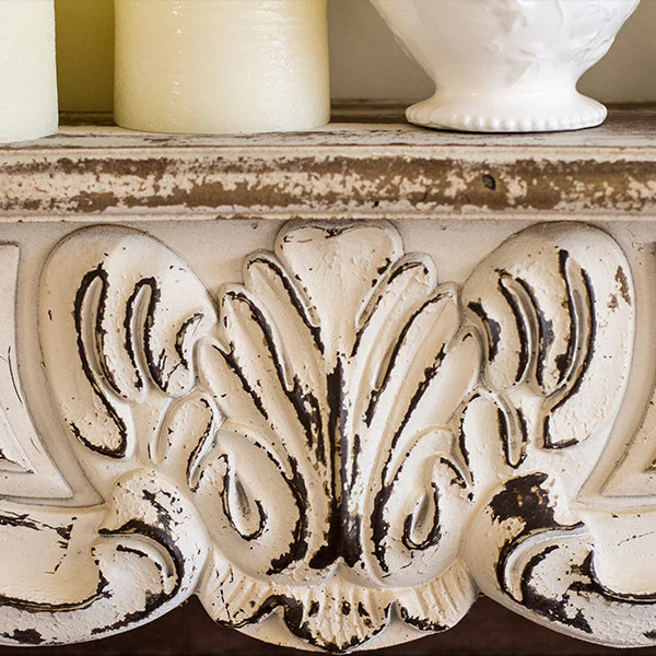 LARGE White Distressed Corbel Mantel Shelf