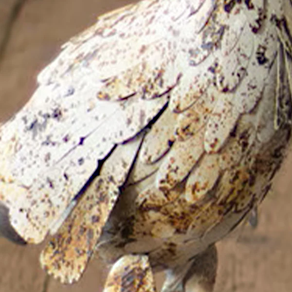 Distressed White Metal Turkeys, Set of Two