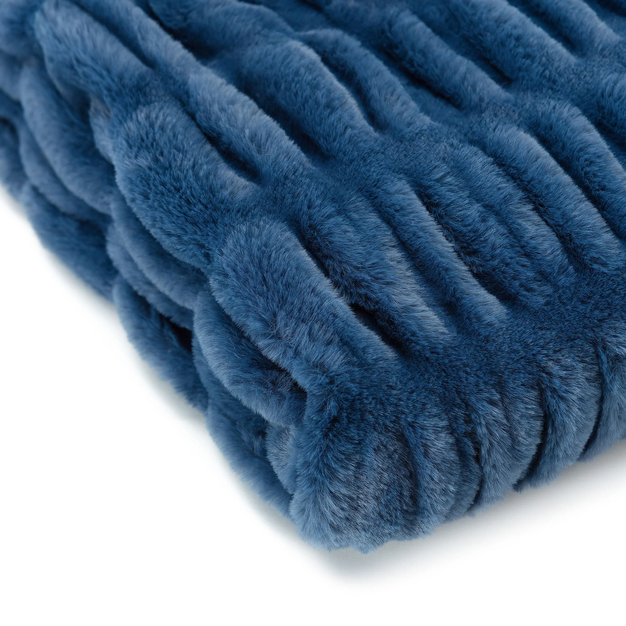 Ruched Faux Fur Throw Blanket