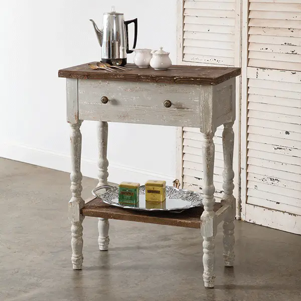 Antiqued Finish Wooden High Table