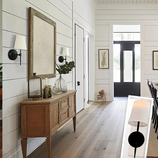 Black Metal Wall Sconce Lamp with Shade