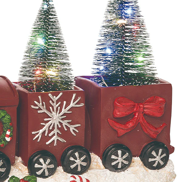 12 Inch Light Up Christmas Train with Trees