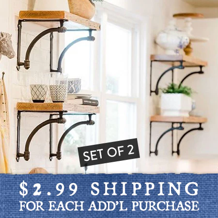 Cast Iron Shelf Brackets, Set of 2