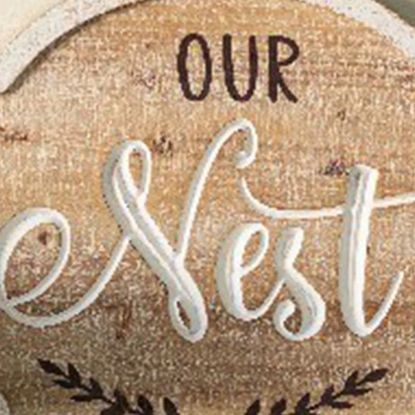 Our Nest Scalloped Wooden Sign