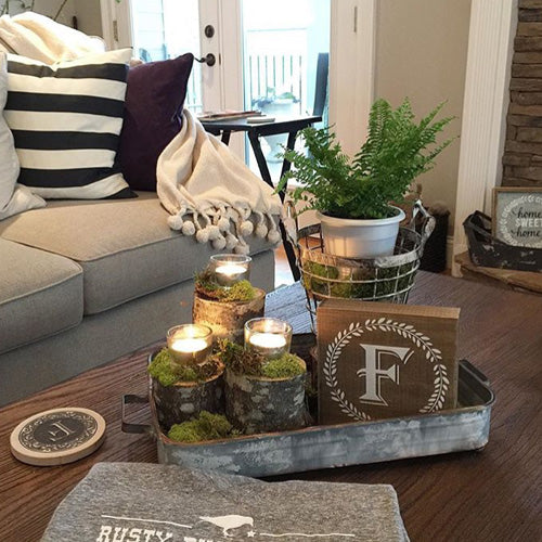 Galvanized Coffee Table Trays  Set of 3