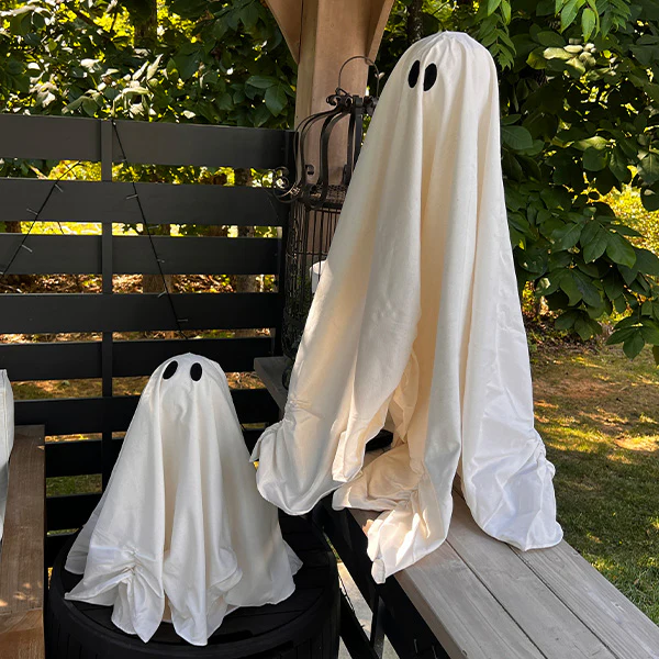 Light Up LED Ghosts with Timer, Set of Two, Choose Your Size