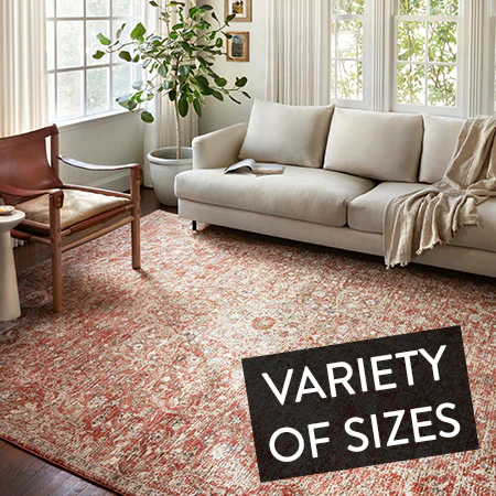 Rust/Beige Area Rug, Pick Your Size