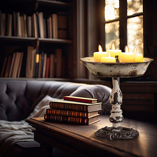 LARGE Distressed Vintage Inspired Compote