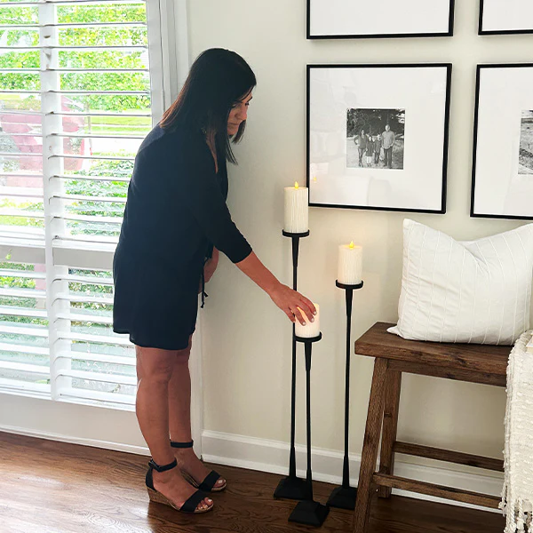 Extra Tall Cast Iron Candle Holders, Set of 3