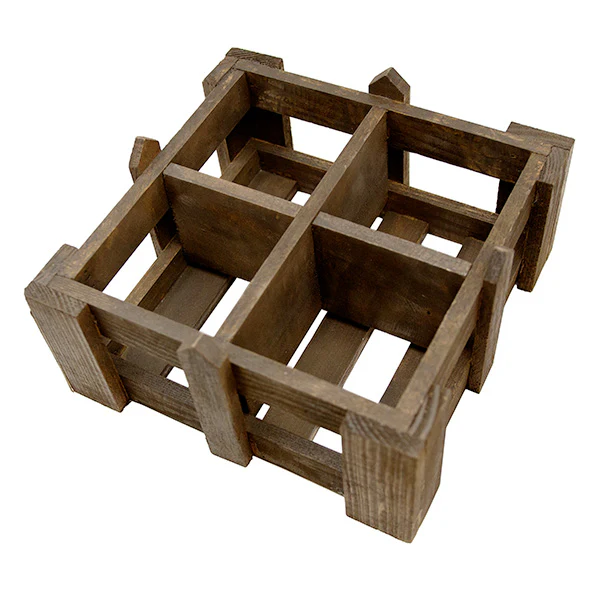 Wooden Fence Crate with Cubbies, Choose Your Size