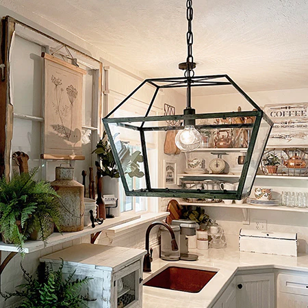 Geometric Iron Chandelier