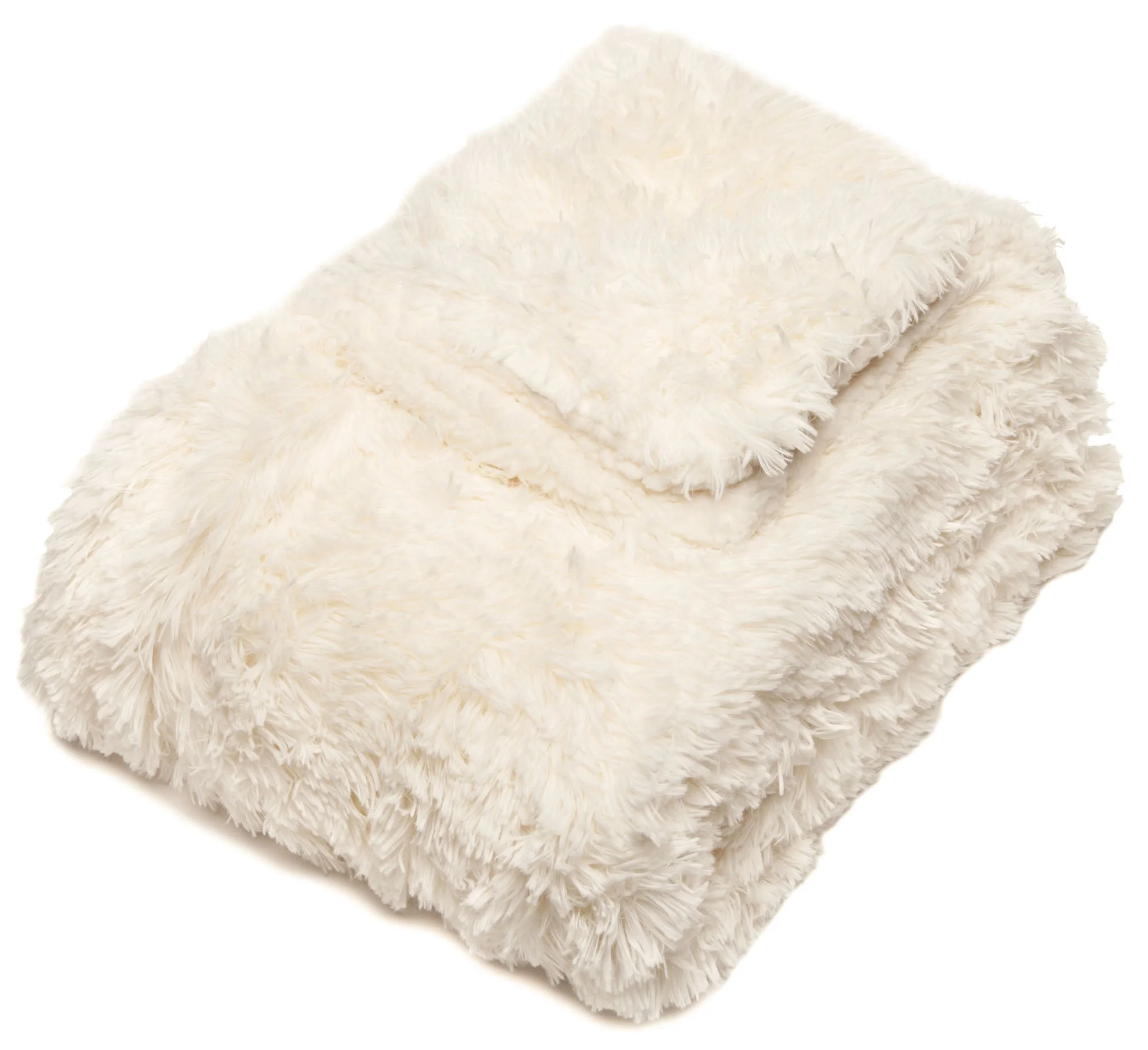 Solid Faux Long Fur Throw Blanket