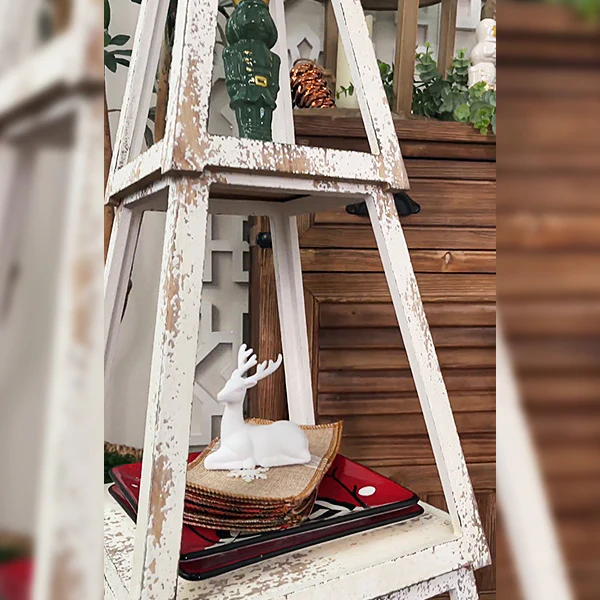 HUGE 50 Inch Distressed Wood Tree Shelf