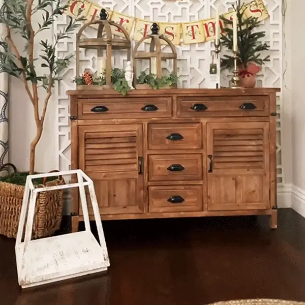 HUGE 50 Inch Distressed Wood Tree Shelf