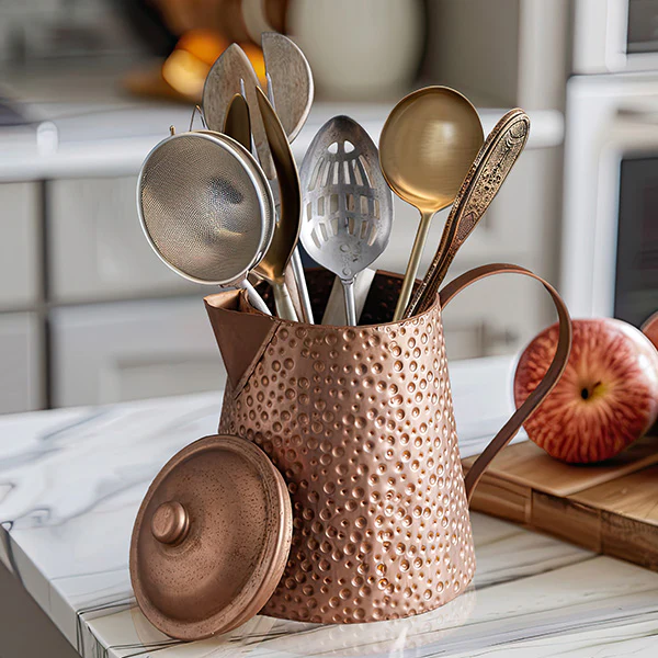 Hammered Copper Finish Decorative Pitcher