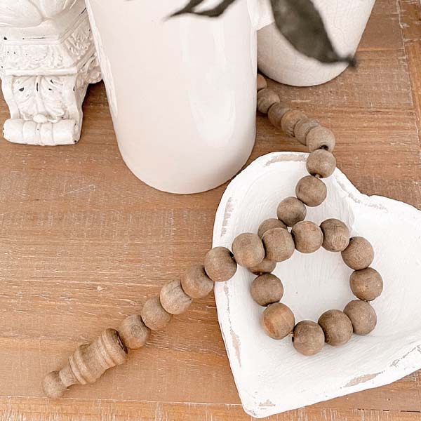 Whitewashed Heart Shaped Dough Bowls, Set of 2