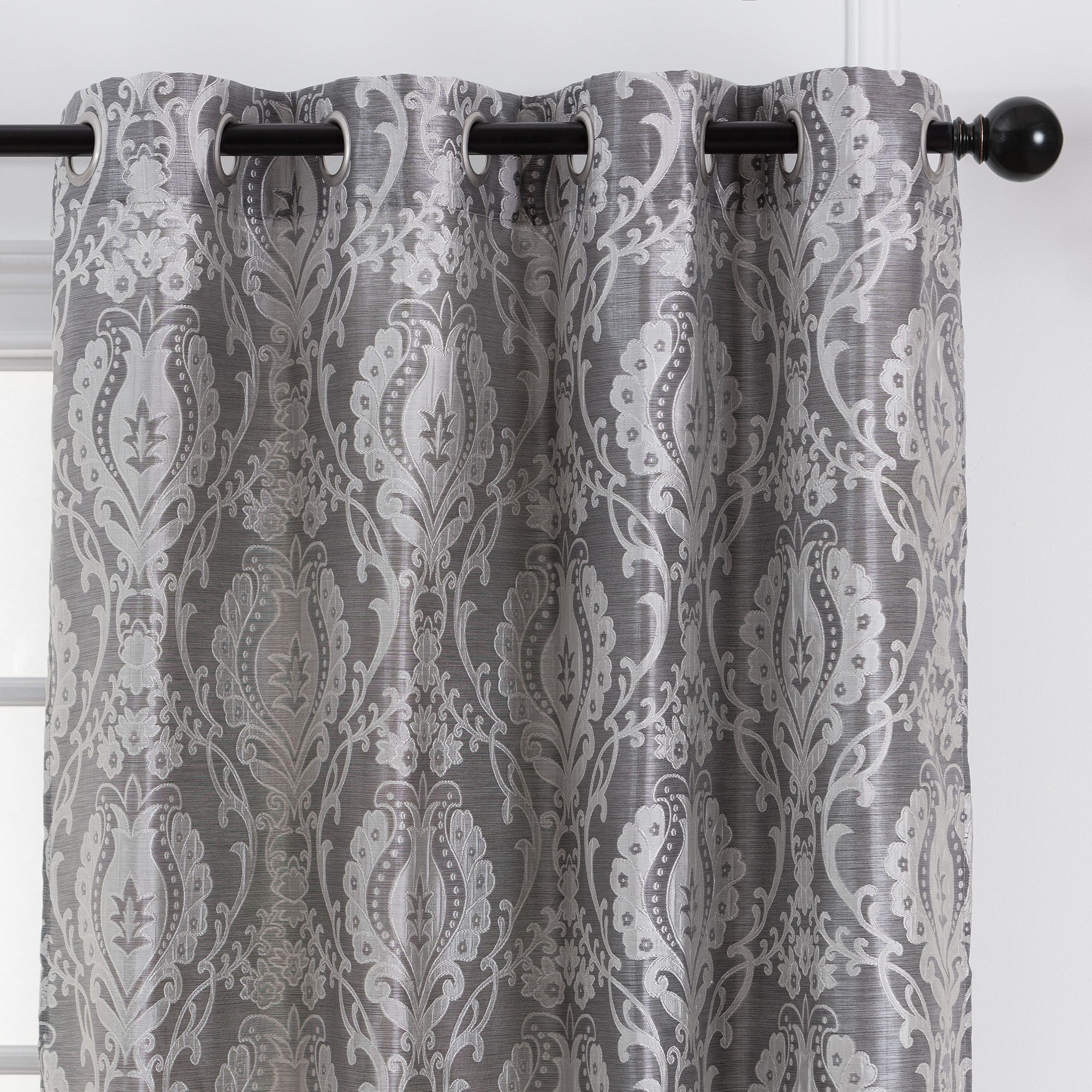 Damask Jacquard Grommet Curtains