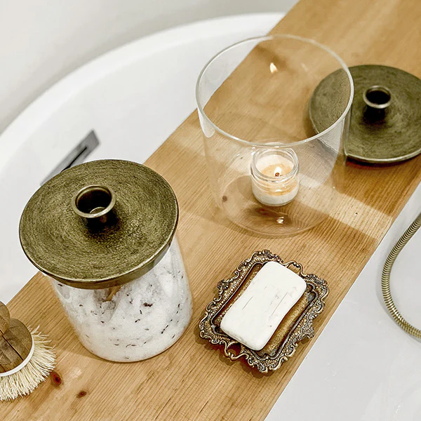 Glass Canister Candle Holders, Set of 2