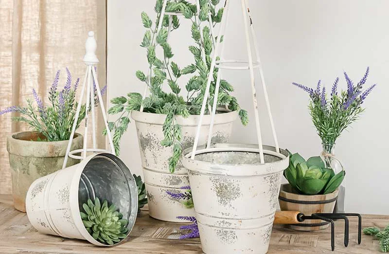 Metal Trellis Planters Set of 3
