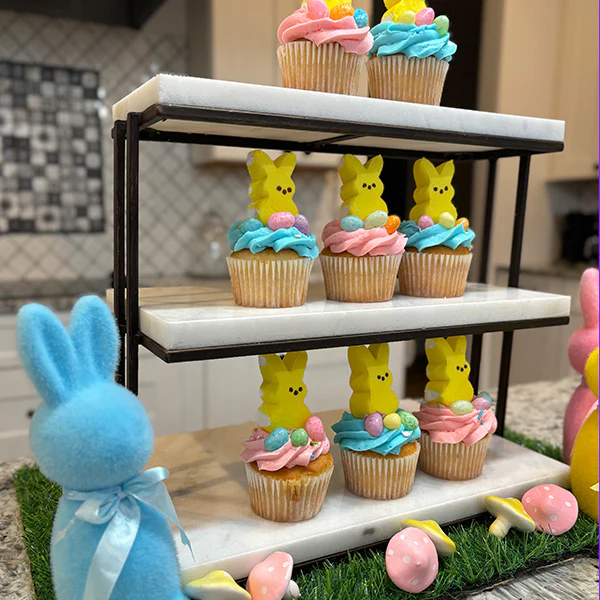 Marble Three Tiered Dessert Stand