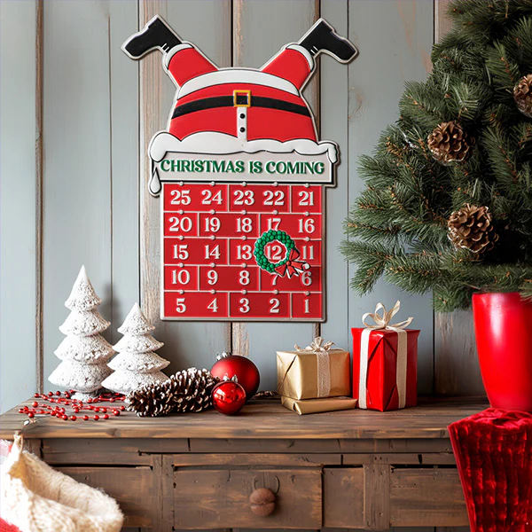 Magnetic Christmas Countdown Metal Sign