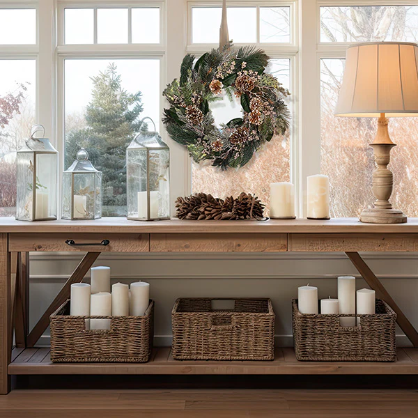 Lifelike Magnolia, Juniper and Pine Wreath