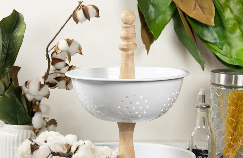 Two-Tiered Decorative Colander Stand