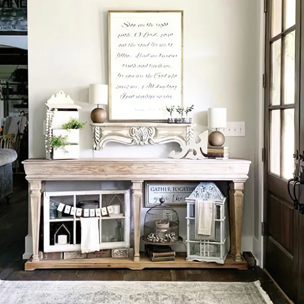 LARGE White Distressed Corbel Mantel Shelf