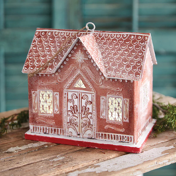 Gingerbread Luminary Christmas Village, Set of 3
