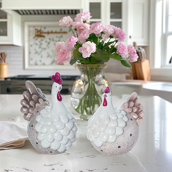 Terracotta Spring Chickens, Set of 2