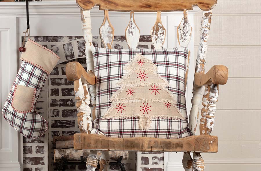 Plaid Christmas Tree Pillow